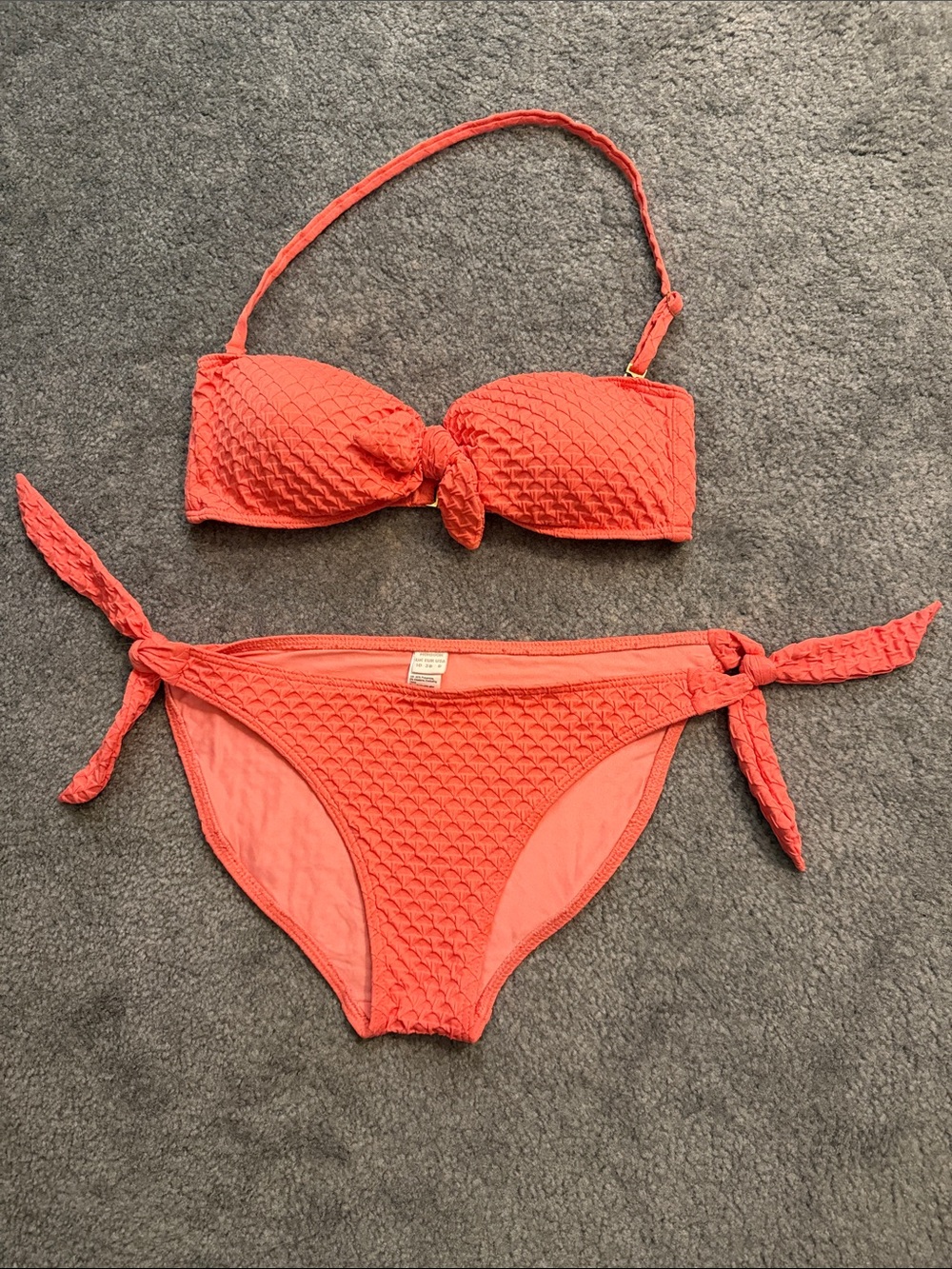 Monsoon Coral Bikini Top and Bottom Set